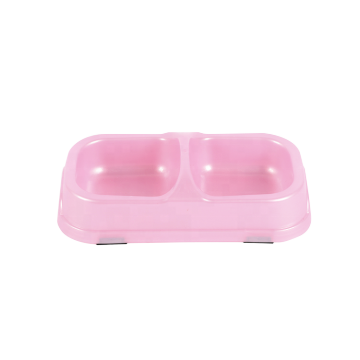 Plastic Square Double Pet Dog Bowl